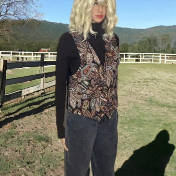 Vintage 90s Compagnie Internationale Express Tapestry Vest Embroidered Vest - Picture 3 of 12